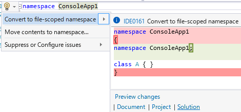 Convert to file-scoped namespace